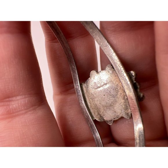 Vintage Navajo Turquoise Coral Cluster Sterling Silver 925 Bracelet Cuff 6-1/4" - Picture 5 of 10